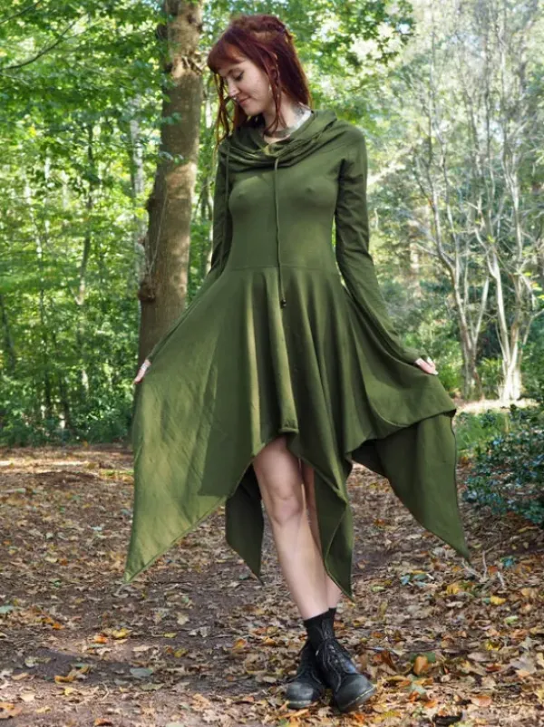 The TwoSisters Plus Size|Gypsy-Elven Pixie Dress Groen