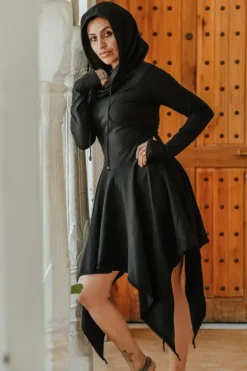 The TwoSisters Plus Size|Gypsy-Elven Pixie Dress Zwart