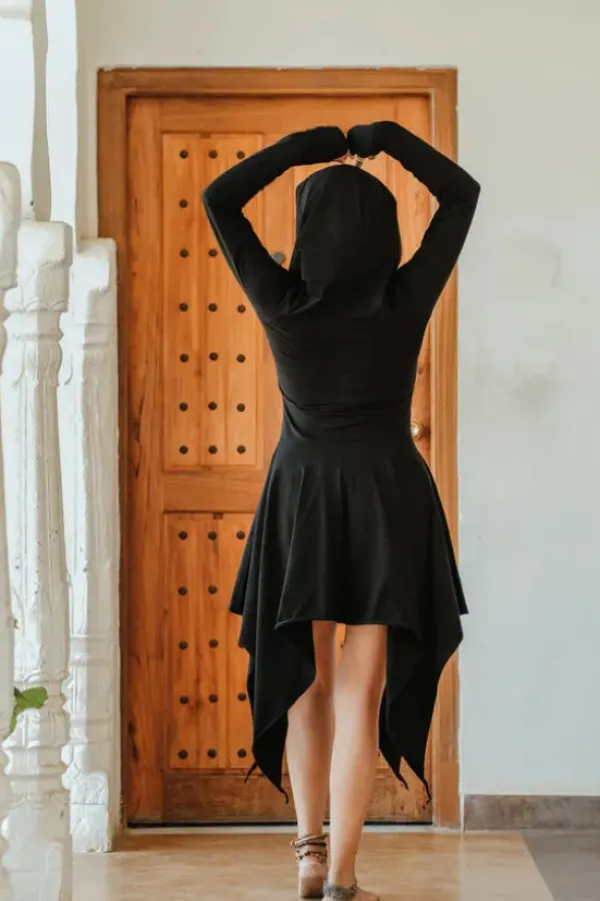 The TwoSisters Plus Size|Gypsy-Elven Pixie Dress Zwart