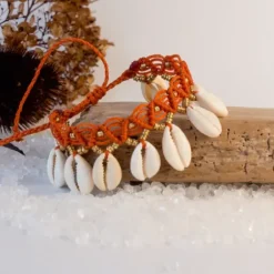 The TwoSisters Enkelbandjes-Enkelbandje Macramé Kauri oranje