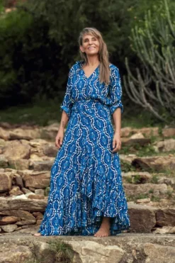 The TwoSisters Ibiza|Flamenco-Flamenco Rok & Blouse Blauw