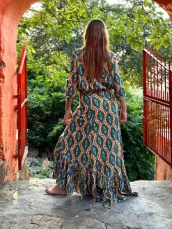 The TwoSisters Ibiza|Flamenco-Flamenco Rok & Blouse Bleu
