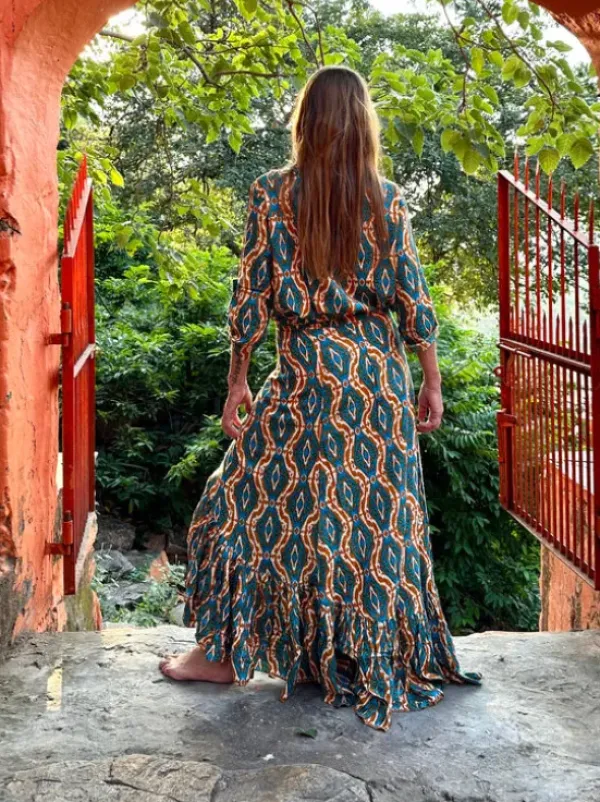 The TwoSisters Ibiza|Flamenco-Flamenco Rok & Blouse Bleu