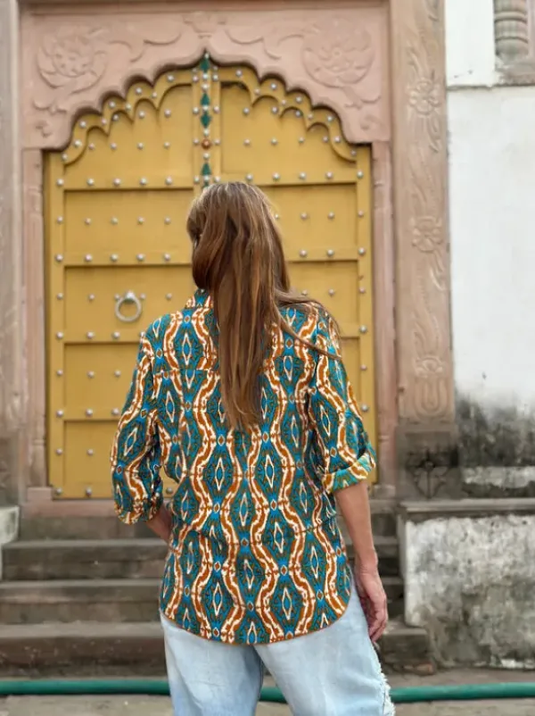 The TwoSisters Ibiza|Flamenco-Flamenco Rok & Blouse Bleu
