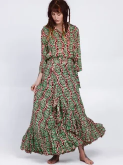 The TwoSisters Ibiza|Flamenco-Flamenco Rok & Blouse Groen