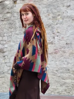 The TwoSisters Plus Size-Fleece Poncho