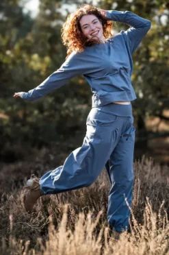 The TwoSisters Broeken|Broeken En Legging-Flow Pant Blue/grijs