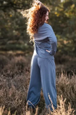The TwoSisters Broeken|Broeken En Legging-Flow Pant Blue/grijs
