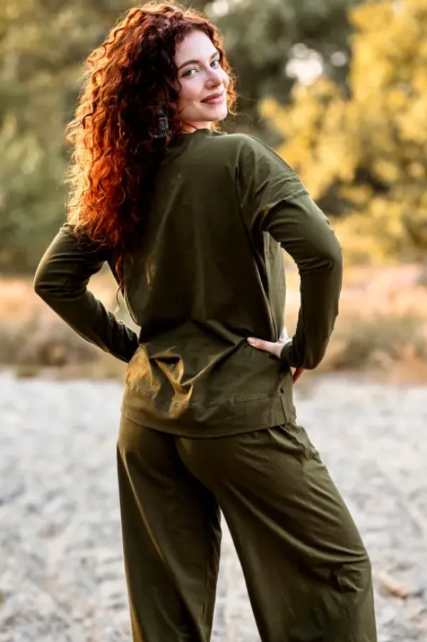 The TwoSisters Broeken|Broeken En Legging-Flow Pant Groen