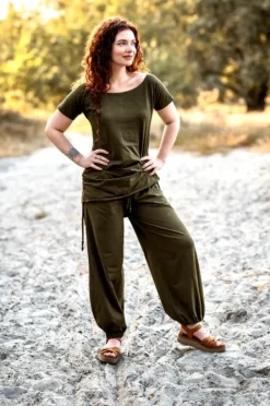 The TwoSisters Broeken|Broeken En Legging-Flow Pant Groen