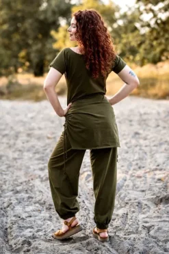 The TwoSisters Broeken|Broeken En Legging-Flow Pant Groen
