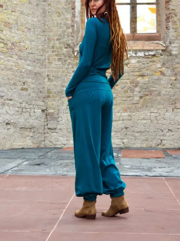 The TwoSisters Broeken|Broeken En Legging-Flow Pant Petrol