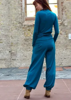 The TwoSisters Broeken|Broeken En Legging-Flow Pant Petrol