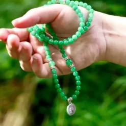 The TwoSisters Kettingen|Buddhist Malas-Green Onyx mala