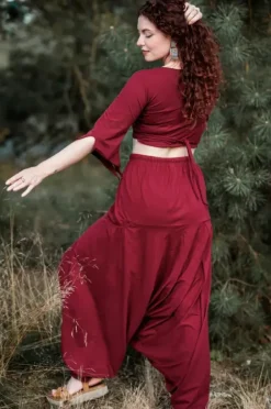 The TwoSisters Broeken|Broeken En Legging-Harmonia Harem Pant Marroon Rood