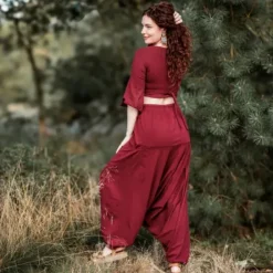 The TwoSisters Broeken|Broeken En Legging-Harmonia Harem Pant Marroon Rood