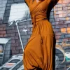 The TwoSisters Broeken|Broeken En Legging-Harmonia Harem Pant Oker/Oranje