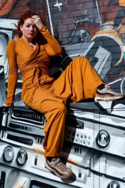 The TwoSisters Broeken|Broeken En Legging-Harmonia Harem Pant Oker/Oranje