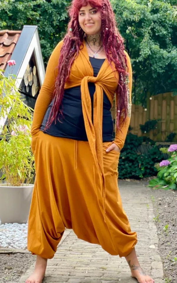 The TwoSisters Broeken|Broeken En Legging-Harmonia Harem Pant Oker/Oranje