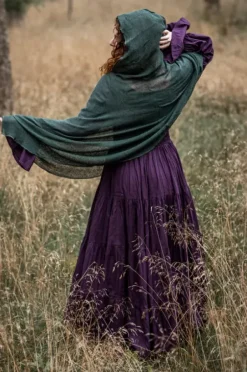 The TwoSisters Plus Size-Hooded Poncho Groen