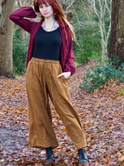 The TwoSisters Tops|Plus Size-Hooded Vest Sweater Marroon Rood