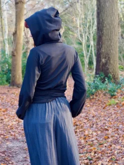 The TwoSisters Tops|Plus Size-Hooded Vest Sweater Zwart