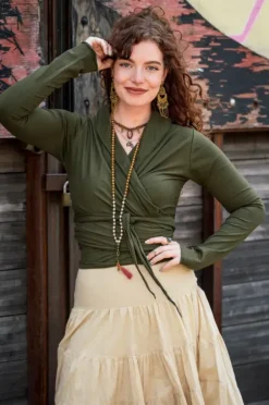 The TwoSisters Tops|Plus Size-Iris Top Groen