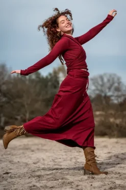 The TwoSisters Tops|Plus Size-Iris Top Marroon Rood