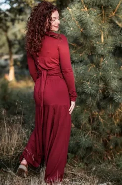 The TwoSisters Tops|Plus Size-Iris Top Marroon Rood