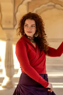 The TwoSisters Tops|Lange Mouw-Iris Top Rood