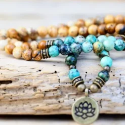 The TwoSisters Kettingen|Buddhist Malas-Jasper Lotus mala