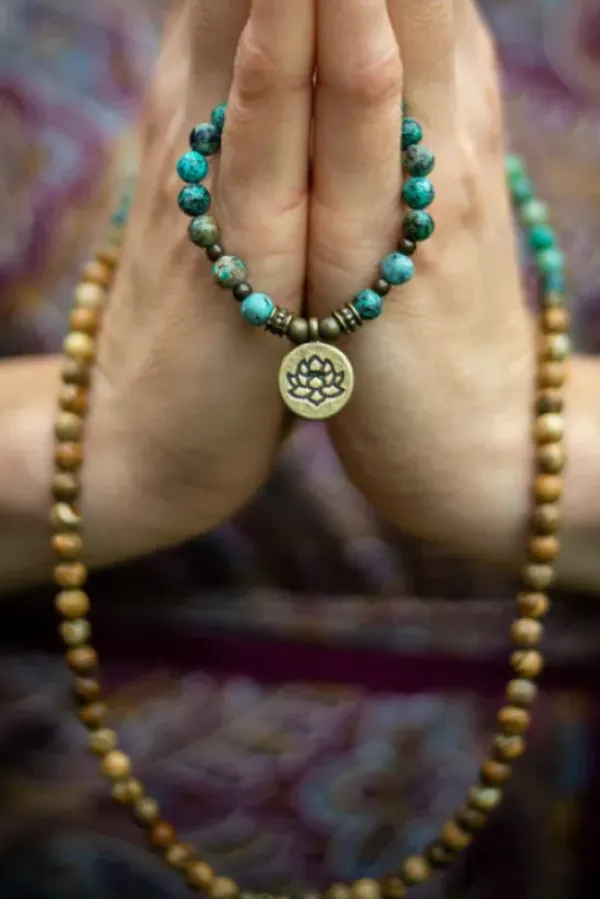 The TwoSisters Kettingen|Buddhist Malas-Jasper Lotus mala