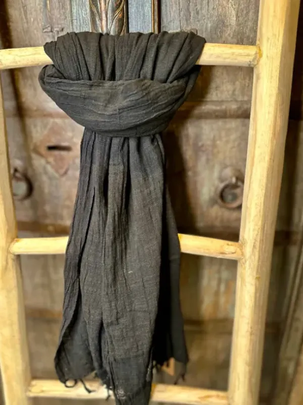 The TwoSisters Sjaals|Nomad Chic Collectie-Katoenen Sjaal Zwart