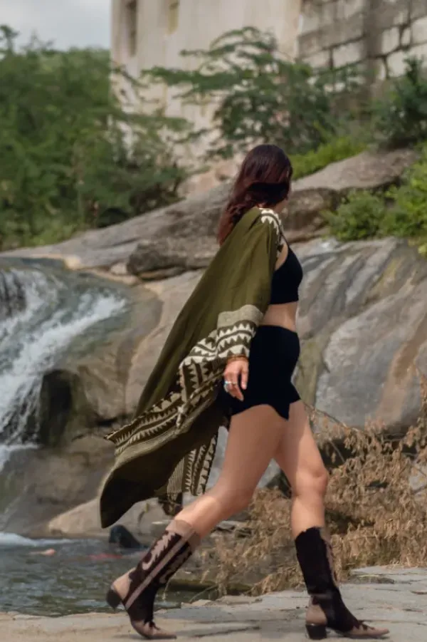 The TwoSisters Kaftan-Kimono Jurk Zahara Groen