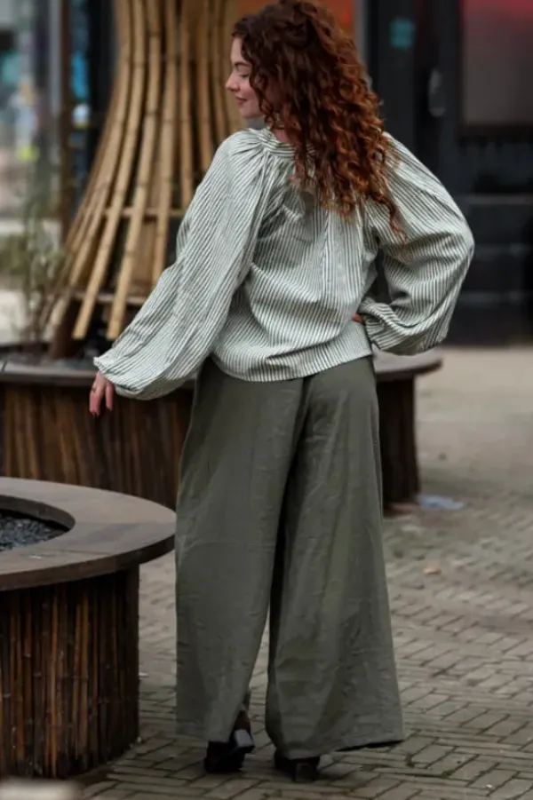 The TwoSisters Tops|Lange Mouw-Kira Blouse Khadi Katoen