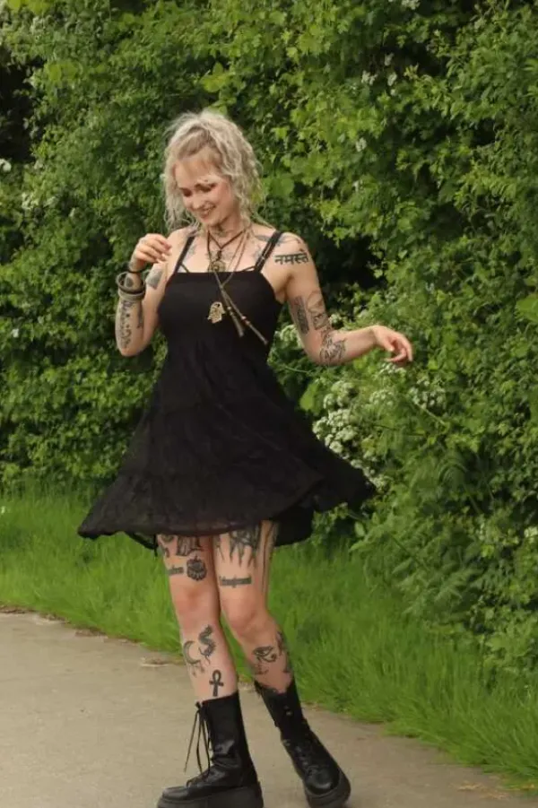 The TwoSisters Gypsy|Zomer-Litha Dress kort zwart