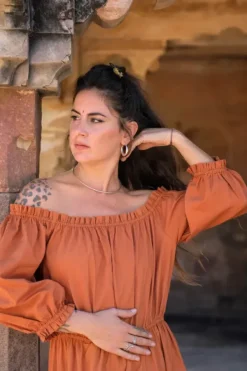 The TwoSisters Zwangerschapsjurk|Bohemian Trouwjurken-Luna Dress Oranje