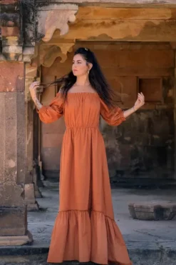 The TwoSisters Zwangerschapsjurk|Bohemian Trouwjurken-Luna Dress Oranje