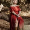 The TwoSisters Zwangerschapsjurk|Bohemian Trouwjurken-Luna Dress Rood