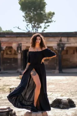 The TwoSisters Zwangerschapsjurk|Gypsy-Luna Dress Zwart