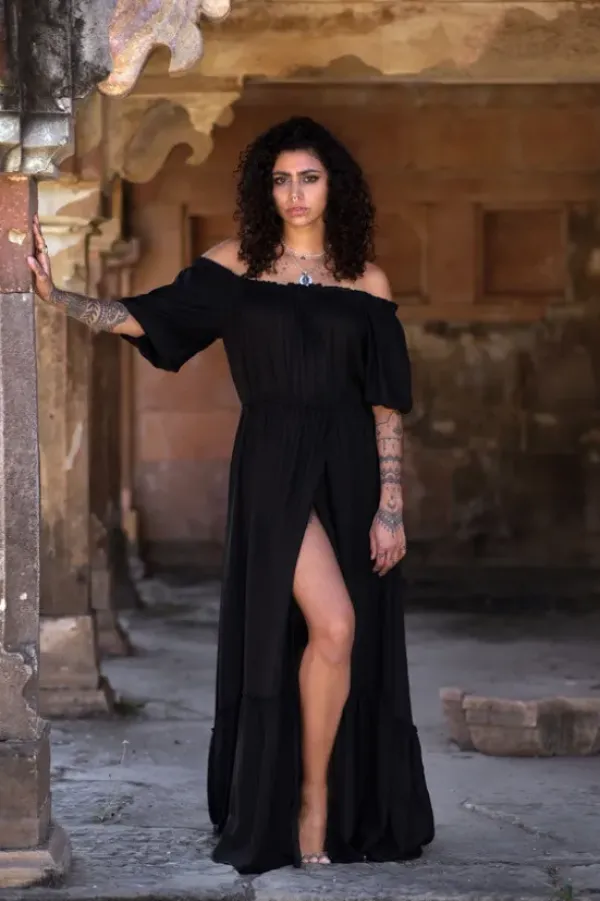 The TwoSisters Zwangerschapsjurk|Gypsy-Luna Dress Zwart