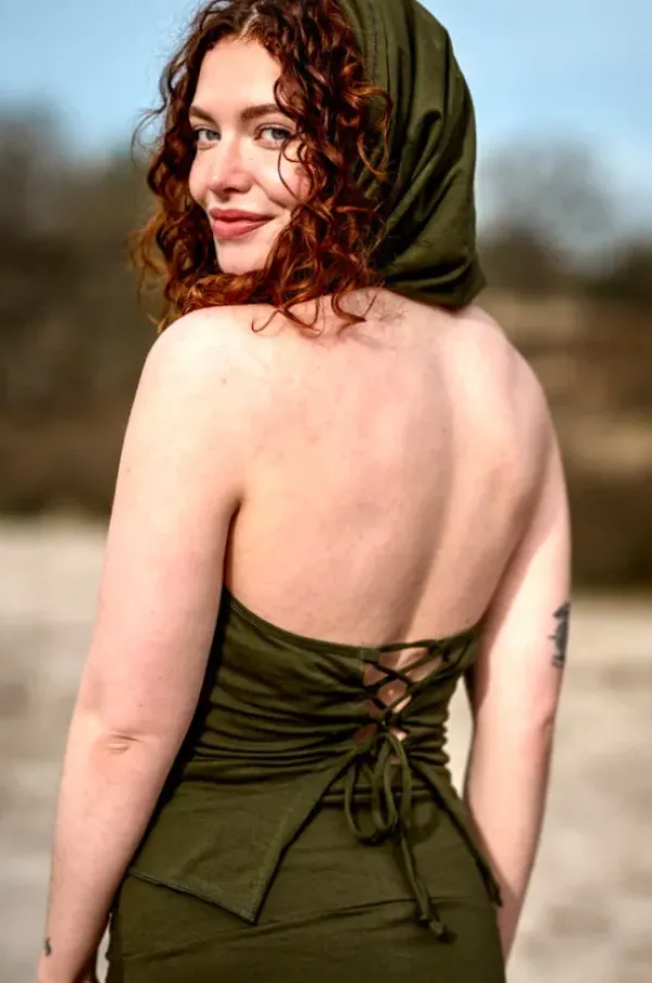 The TwoSisters Tops|Zomer-Luna Top Hoodie Groen