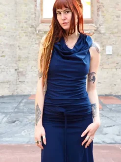 The TwoSisters Tops|Zomer-Luna Top Hoodie Marine