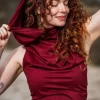 The TwoSisters Tops|Zomer-Luna Top Hoodie Marroon rood