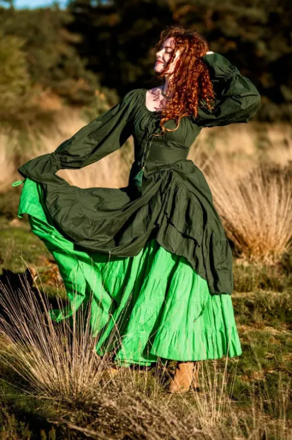 The TwoSisters Plus Size|Plus Size-Midi Vaiana Dress Groen