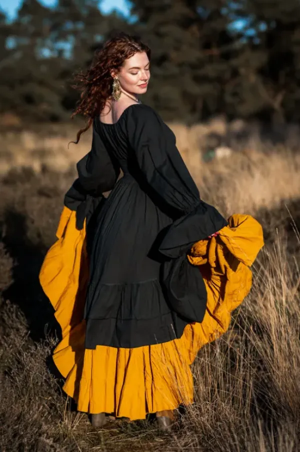 The TwoSisters Plus Size|Plus Size-Midi Vaiana Dress Zwart