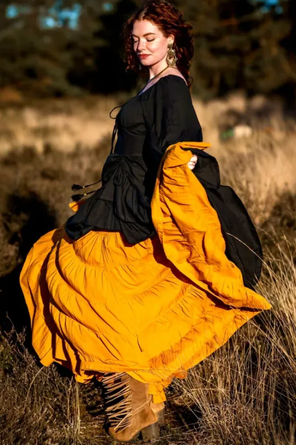The TwoSisters Plus Size|Plus Size-Midi Vaiana Dress Zwart