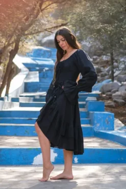 The TwoSisters Plus Size|Plus Size-Midi Vaiana Dress Zwart