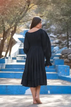 The TwoSisters Plus Size|Plus Size-Midi Vaiana Dress Zwart