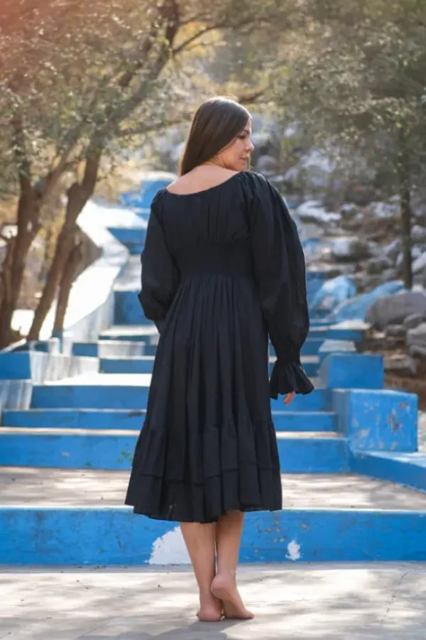 The TwoSisters Plus Size|Plus Size-Midi Vaiana Dress Zwart
